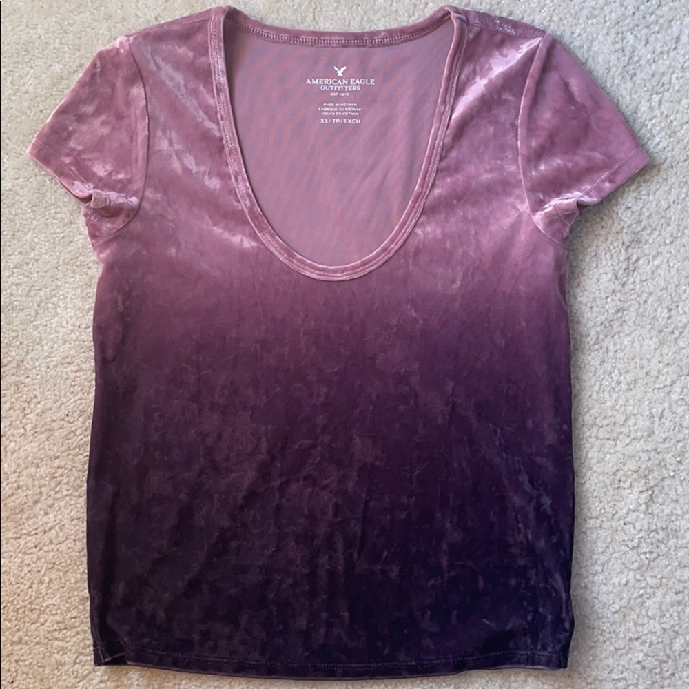 American Eagle Ombré Velvet shirt